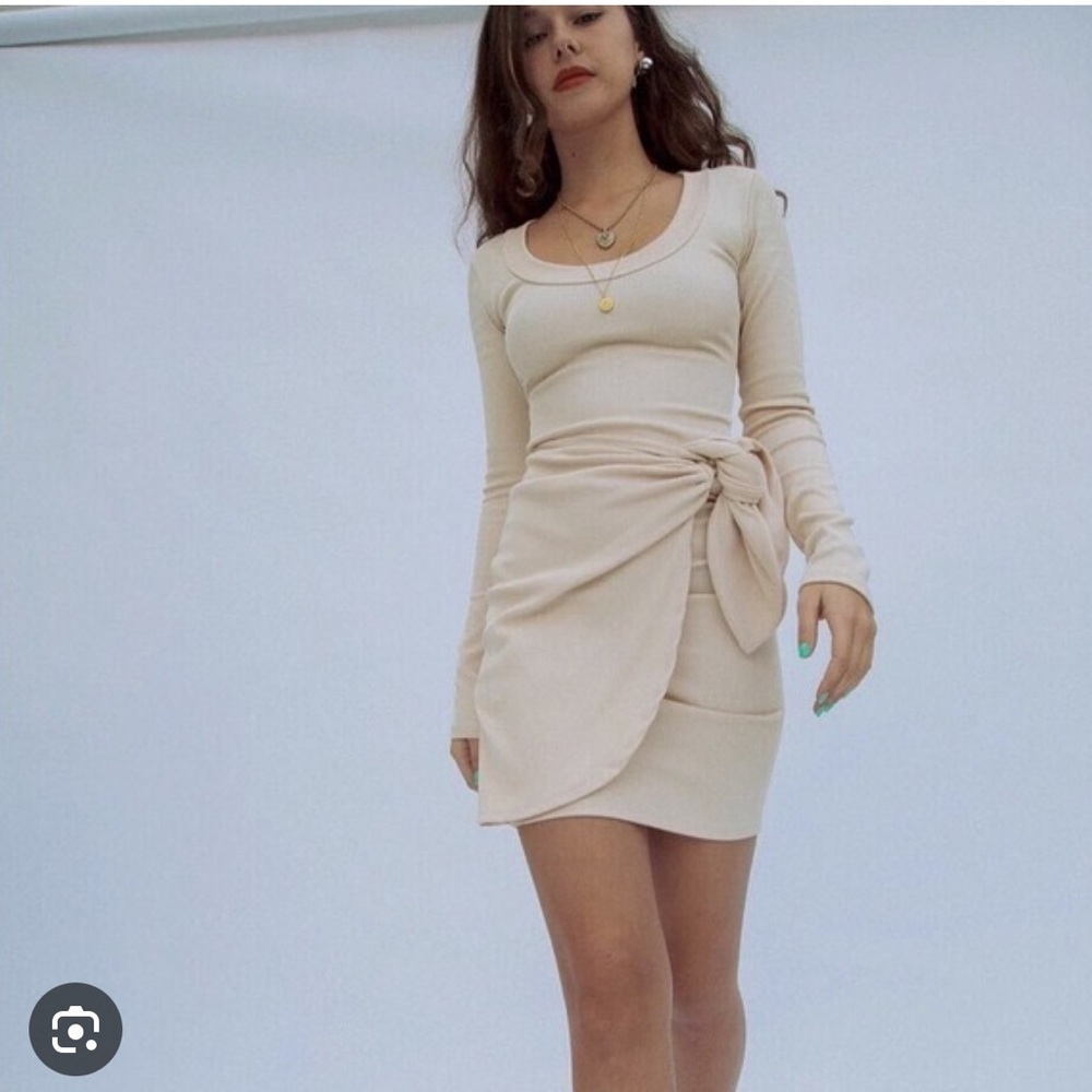 The Line by K Marine Mini Long Sleeve Wrap Dress